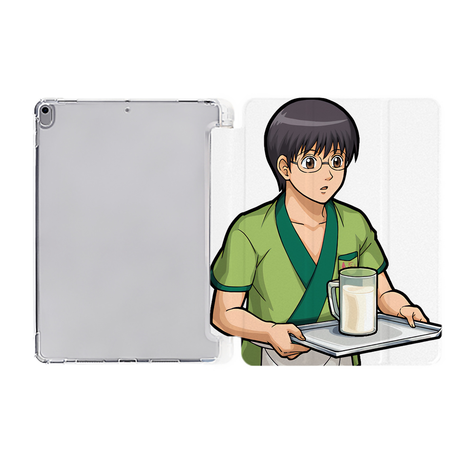 ぎんたま 坂田銀時（さかたぎんとき） 神楽 志村新八（しむら しんぱち） GINTAMA Sakata Gintoki Kagura Shimura Shinpachi IPad ケース ペン収納付き 三つ折りスタンド PUレザー×シリコン 対応機種9.5/10.5/10.9インチ